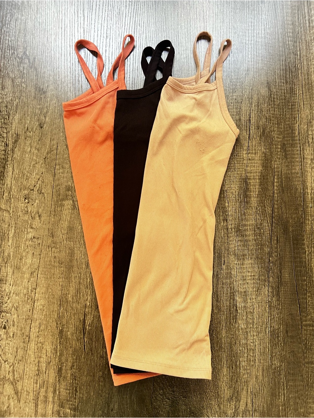 Ribbed Camisoles - Coral, Black, Nude